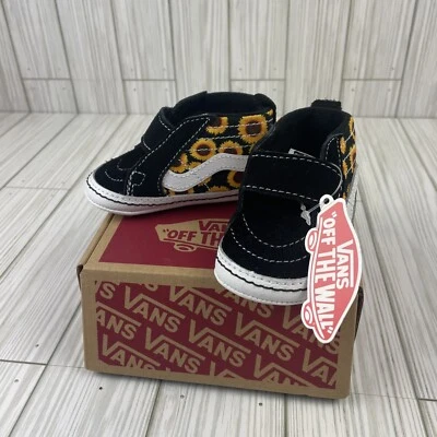 Zapatillas Vans Niño Pequeño Talla 3 Nuevas TD Old Skool V Girasol Negro/Amarillo Foto 1 de 4