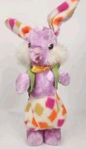 Rare RUSHTON Company Bunny Rabbit Stuffed Plush Standing Vintage 15" Pink Purple - Picture 1 of 21