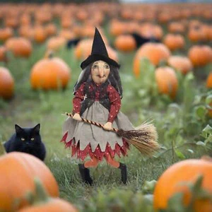 Folk Art Halloween Tradizioni Riunite Joe Spencer Paprika Strega Bambola 16" - Foto 1 di 4
