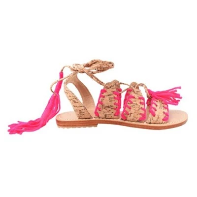 Sandalias Mystique Gladiator Corcho Fucsia Boho Chic Cuero Plantilla Envolvente Talla 6 Foto 1 de 4