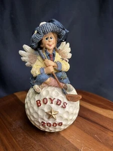 Vintage 2000 Boyds Bears ‘Birdie Fore’ Folk Stone Golf Ornament #2E/645 Signed - Picture 1 of 11