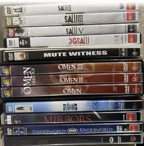 13 Movies Horror/Thriller- Saw, The Omen, The Ring, Underworld, Mirrors, Fallen. - Picture 1 of 1