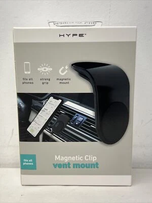Black Universal Magnetic Car Phone Holder L Shape Clip Car Air Vent Mount New. - Image 1 of 4