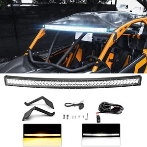 Amber/White 42" Light Bar Roof Mount Wire Kit For Can Am Maverick X3 2017-2025 - Bild 1 von 9