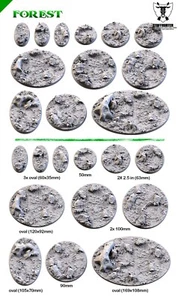 Gestaltete strukturierte Forest Bases Rund Oval für Tabletop Wargaming - Bild 1 von 11