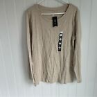 Style and Co The Essential Tee Beige Long Sleeve Size XL NEW