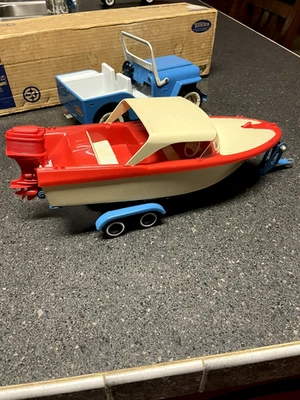 Awesome 60's Tonka #516 Jeep Runabout Clipper Boat Set w/ BOX & Look Book  - Image 1 of 4