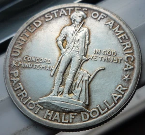 (RARE!!162KMINT)1925(NICE TONE!!)(GRADE+)LEX-C SESQUICENTENNIAL SILVER 1/2 $COMM - Picture 1 of 4