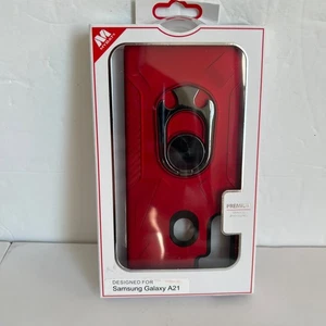MyBat Premium Case for Samsung Galaxy A21 Red Kickstand Ring Holder Cover - NEW - Picture 1 of 5