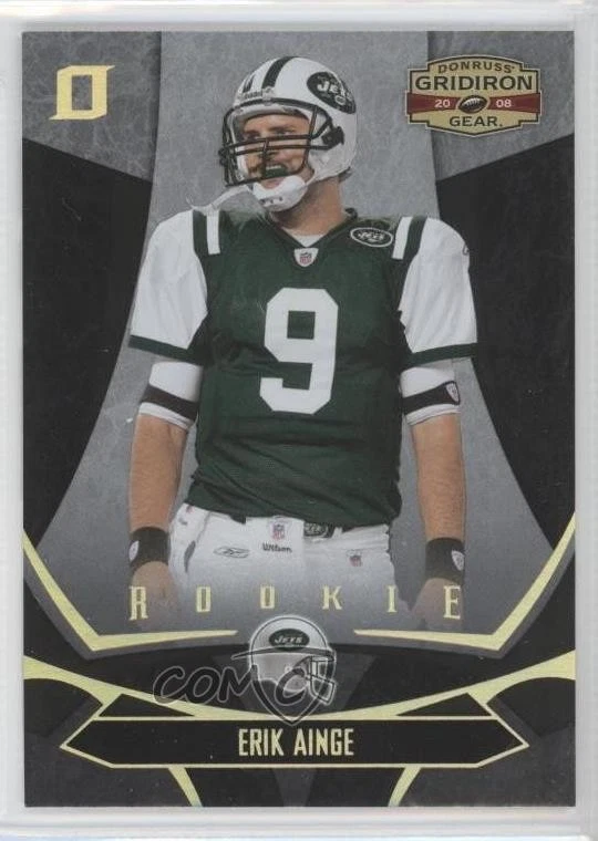 2008 Donruss Gridiron Gear Rookie Gold O's /100 Erik Ainge #130 Rookie RC - Image 1 of 2