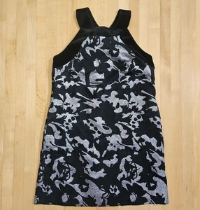 Milly Of New York Blaire Waldorf Gossip Girl Black & Metallic Dress Size 10 - Picture 1 of 16