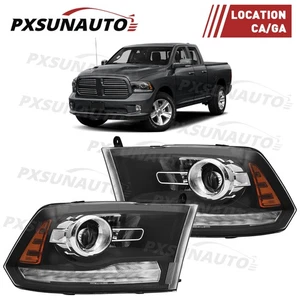 FIT FOR 13-2018 DODGE RAM 1500 2500 3500 HEADLIGHTS LED DRL PROJECTOR HEADLAMP - Picture 1 of 10