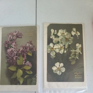 ANTIQUE 1906 Huylers Cocoa & Chocolate Advertisement Card flowers - Picture 1 of 6