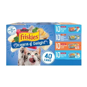 Purina Wet Cat Food Variety Pack, Oceans of Delight Flaked and Prime Filets -... - Picture 1 of 9