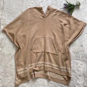 Soft Surroundings Beige Chenille Poncho One Size OS Sweater Knit Soft Cozy - Picture 1 of 5