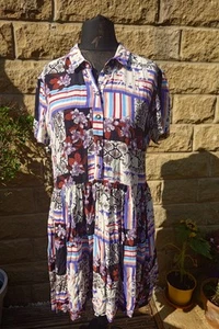 Topshop Size 16 Dress Fuller Skirt Unusual Pattern - Picture 1 of 7
