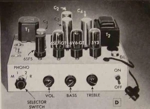 4.5 watt Amplifier Tube powered 1952 How-To build PLANS - Picture 1 of 3