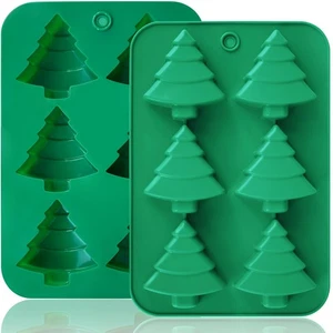 Moldes de silicona para árbol de Navidad 2 piezas para jabón chocolate caramelo pastel cacao bomba B... - Imagen 1 de 6