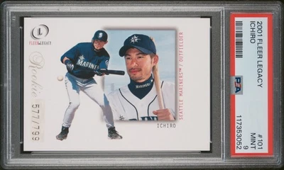2001 Fleer Legacy #101 Ichiro Suzuki PSA 9 Numbered /799 RC New Grade, Looks Gem - Image 1 of 2