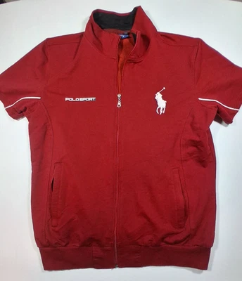 Camisa polo feminina Ralp Lauren esporte manga curta logotipo grande zíper completo tamanho 3 - Imagem 1 de 4