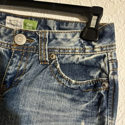 Jeans skinny feminino Aeropostale A87 Bayla cintura baixa tamanho 0 longo azul stretch jeans - Imagem 1 de 4