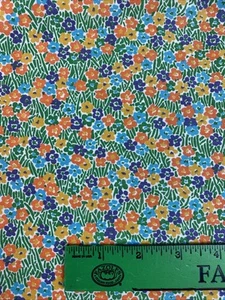 Vintage Baumwollstoff Knit-Away Flower Power Mod Floral gelb orange lila 2,75 Yard - Bild 1 von 8