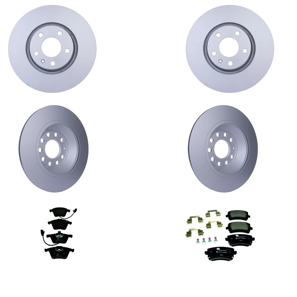Kit de pastillas de freno de disco de bajo metal con rotores delanteros y traseros Hella para Audi A6 A6 Quattro 2006 Foto 1 de 1