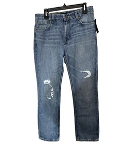 New Ralph Lauren Patched High-Rise Non Stretch Straight Ankle Length Jeans sz 8 - Picture 1 of 9