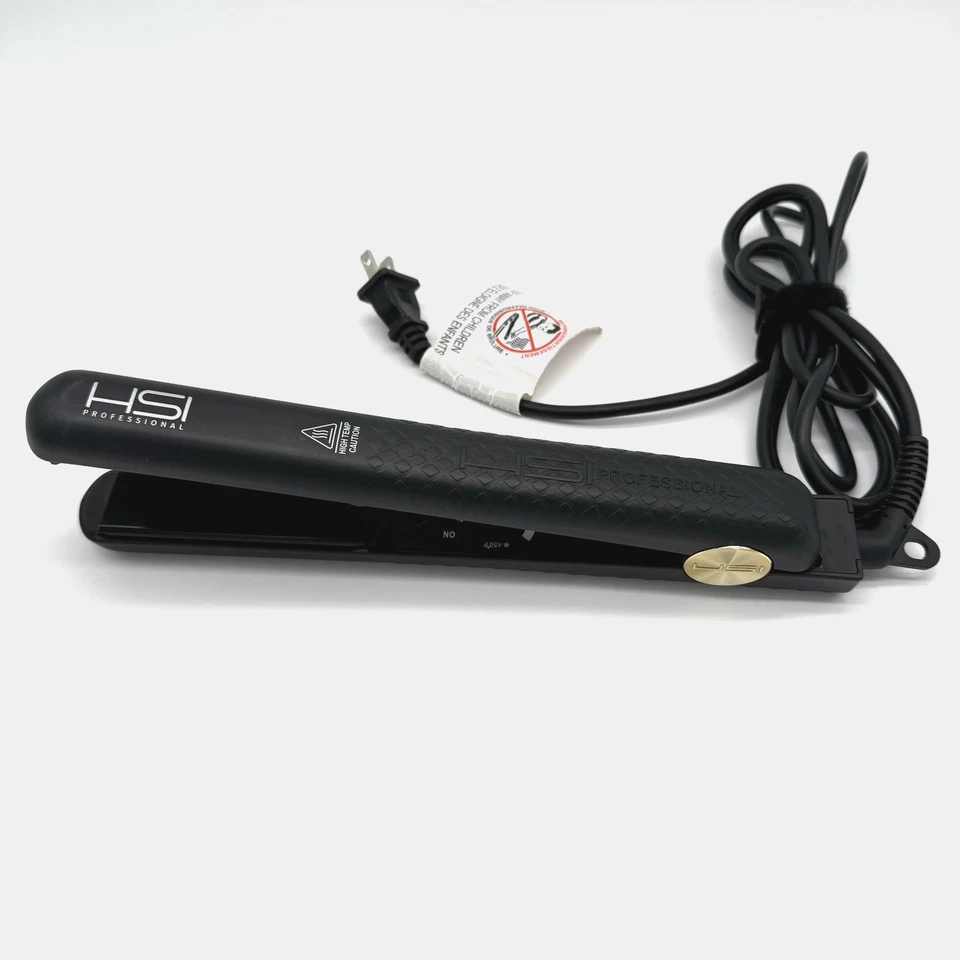 HSI Professional 1 inch Ceramic Flat Iron Hair Straightener Black - E038M - Image 1 of 4