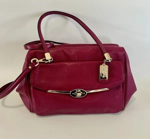 Coach 25169 Madeline Satchel Cranberry Leather Bag Gold Hardware - Picture 1 of 24