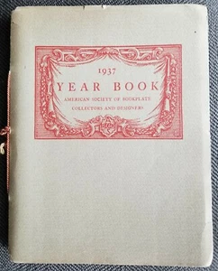 1937 American Society Bookplate Collectors Designers Year Book Limited Numbered - Bild 1 von 8