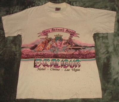 CAMISETA DE COLECCIÓN KING ARTHURS ARENA EXCALIBER LAS VEGAS HOTEL CASINO GRANDE AÑOS 90 2 LADOS Foto 1 de 4