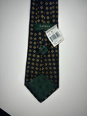 "Corbata floral Ralph Lauren azul y amarillo jacquard flores nueva con etiquetas (nueva con etiquetas) 55,5""" Foto 1 de 4