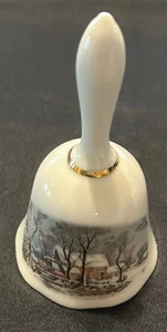 VINTAGE Currier and Ives Dinner Bell AVON 1978 Christmas Avon Representatives - Picture 1 of 4