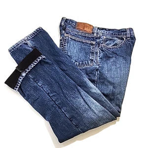 Eddie Bauer Fleece gefütterte Jeans Herren 30x30 blau gerade dicke Arbeitshose - Bild 1 von 16