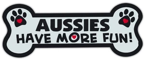 Dog Bone Shaped Magnets: Aussies Have More Fun! (Australian Shepherds) | Cars - Picture 1 of 1