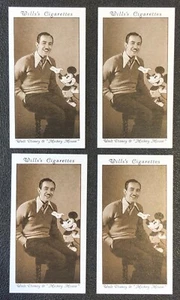 (4)x Walt Disney & Mickey Mouse 1931 Will's Cigarette Reprinted Trading Cards - Bild 1 von 4