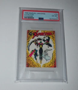 1986 Marvel Universe Stickers #76 X-Factor-PSA 6 Cyclops Iceman - Picture 1 of 2