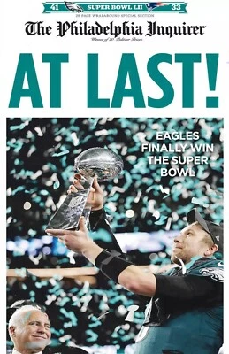 Philadelphia Inquirer Eagles Super Bowl Newspaper rePrint Poster (C) - Image 1 of 4
