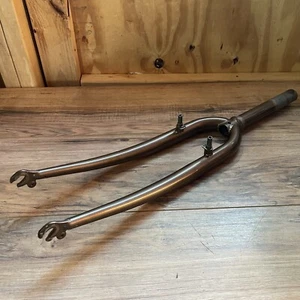 Brown 700C Hybrid Fork 1 1/8 Threadless 176 Steerer 405 AtoC Rim Brake - Picture 1 of 10