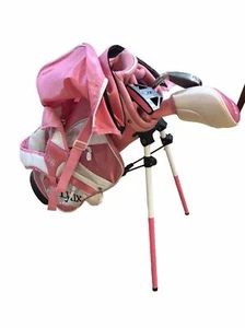 LYNX 1 PUTTER, 7 IRON, 3 WOOD PINK GIRLS JUNIOR/TODDLER RH Golf Clubs Bag RARE! - Picture 1 of 24