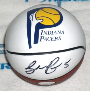 JALEN ROSE SIGNIERT INDIANA PACERSS LOGO MINI BASKETBALL - Michigan - J.S.A. Cert. - Bild 1 von 6