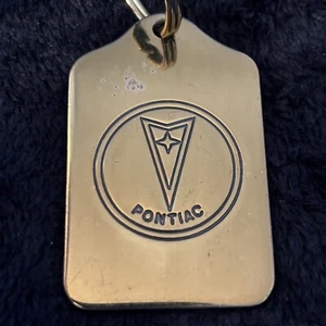 Vintage PONTIAC Logo Solid Brass Lexington Keychain Key Classic Car Firebird 80s - Picture 1 of 5