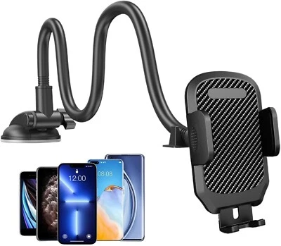 Car Mobile Phone Holder Universal 360° Dashboard Suction Mount Windscreen Black - Image 1 of 4