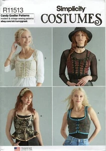 Simplicity R11513 Lace Up Corsets w Shaped Fronts, Peplums Sz 6-12 UC S9592 - Picture 1 of 5