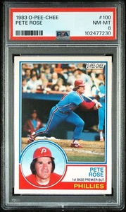 Pete Rose 1983 O-Pee-Chee #100 (Phillies) PSA 8 NM-MT - Picture 1 of 2