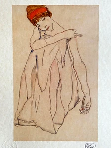 Egon Schiele Lithograph C.O.A. Signed In Pen Numbered By Hand In Pencil 180 Es - Picture 1 of 8