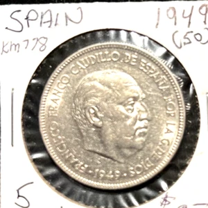 Spain 1949 (50) 5 pesetas KM 778 BU - Picture 1 of 2