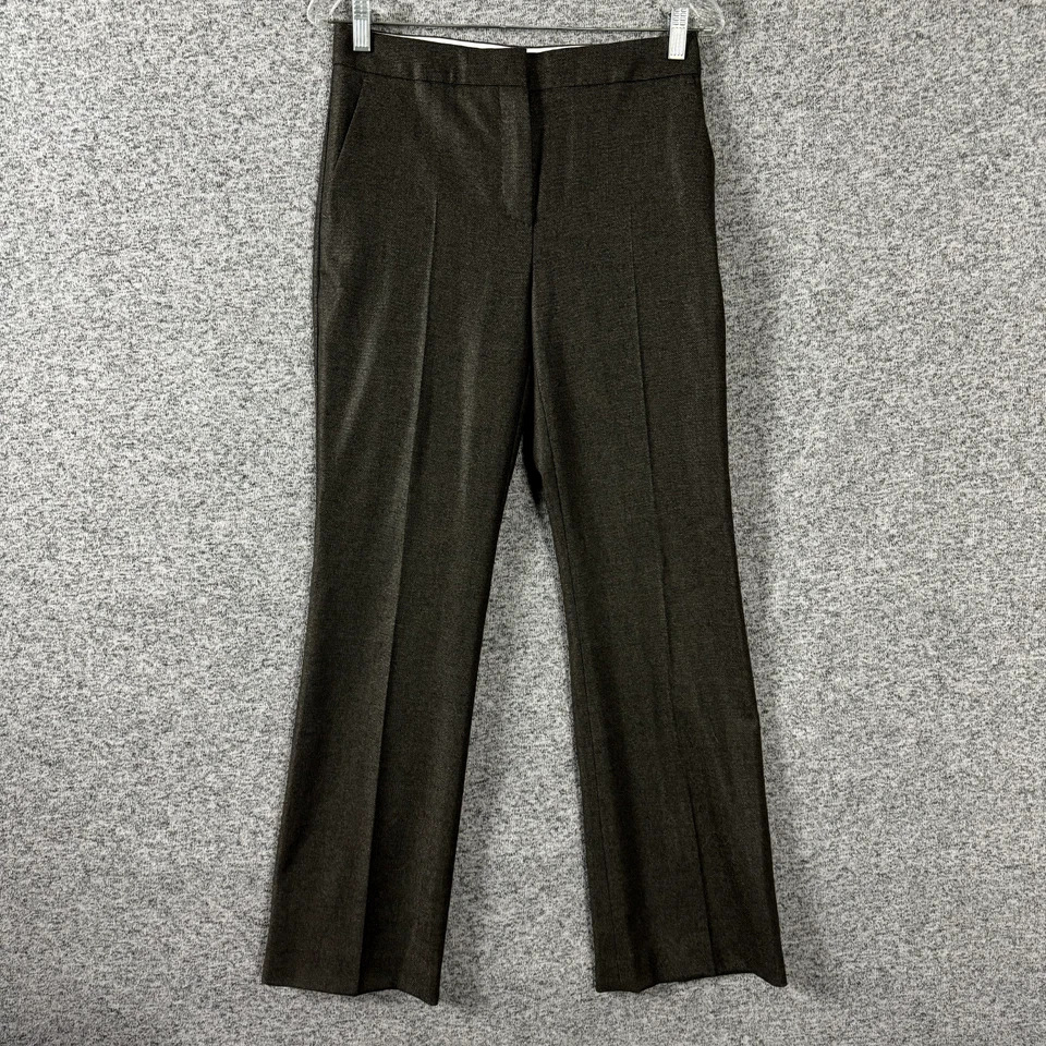 Женские брюки Max Mara размер 4 коричневые шерстяная смесь прямые штанины плоские спереди - Изображение 1 из 4