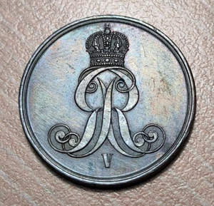 ALEMANIA GERMANY HANNOVER 2 PFENNIG 1861 B KM 234 EBC - Picture 1 of 2